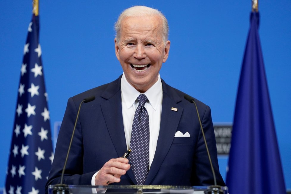 Americký prezident Joe Biden na summitu NATO v Bruselu (24.3.2022)