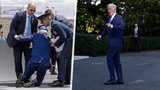 Po pádu přišel i výskok: Biden šokoval, když se „složil“ na pódiu před kadety. Vzal to s úsměvem