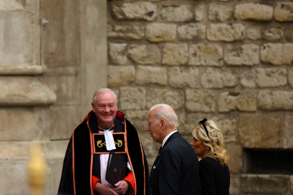 Joe Biden na pohřbu královny Alžběty II.