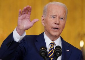 Americký prezident Joe Biden v Bílém domě (19.1.2022)