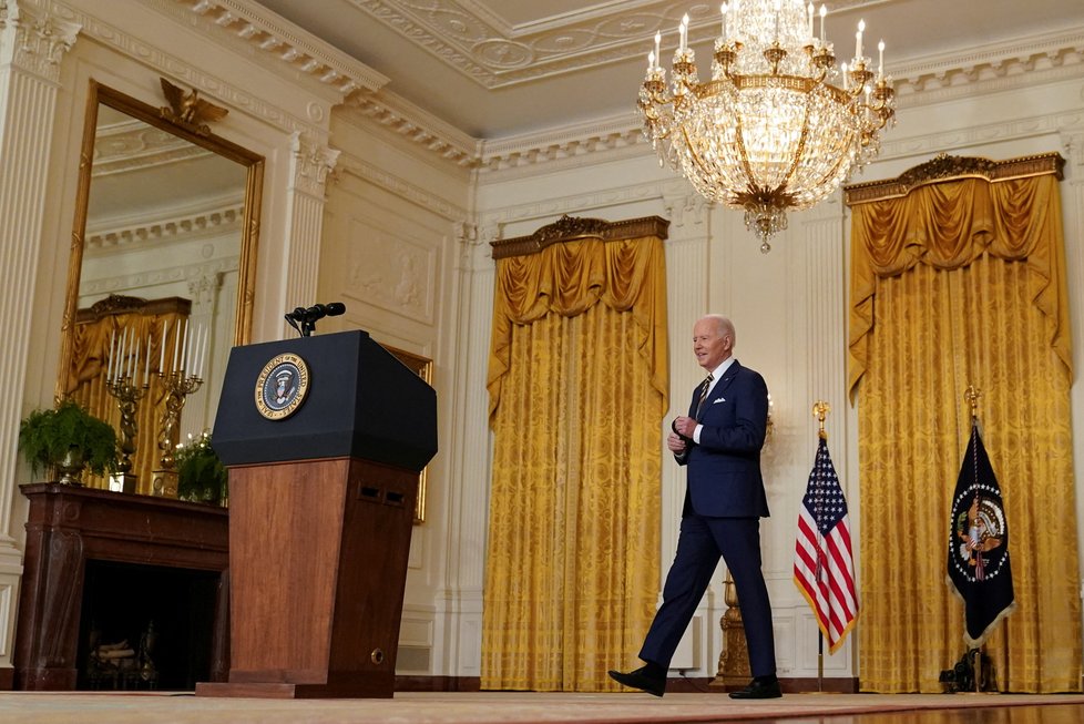 Americký prezident Joe Biden v Bílém domě (19.1.2022)