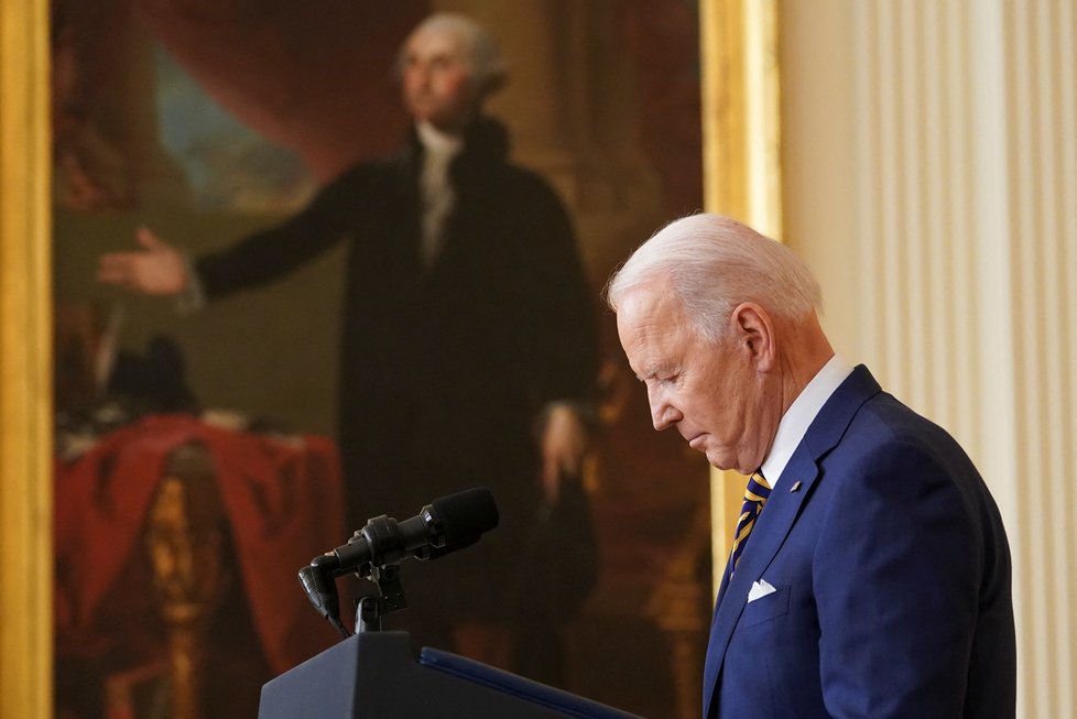 Americký prezident Joe Biden v Bílém domě (19. 1. 2022)