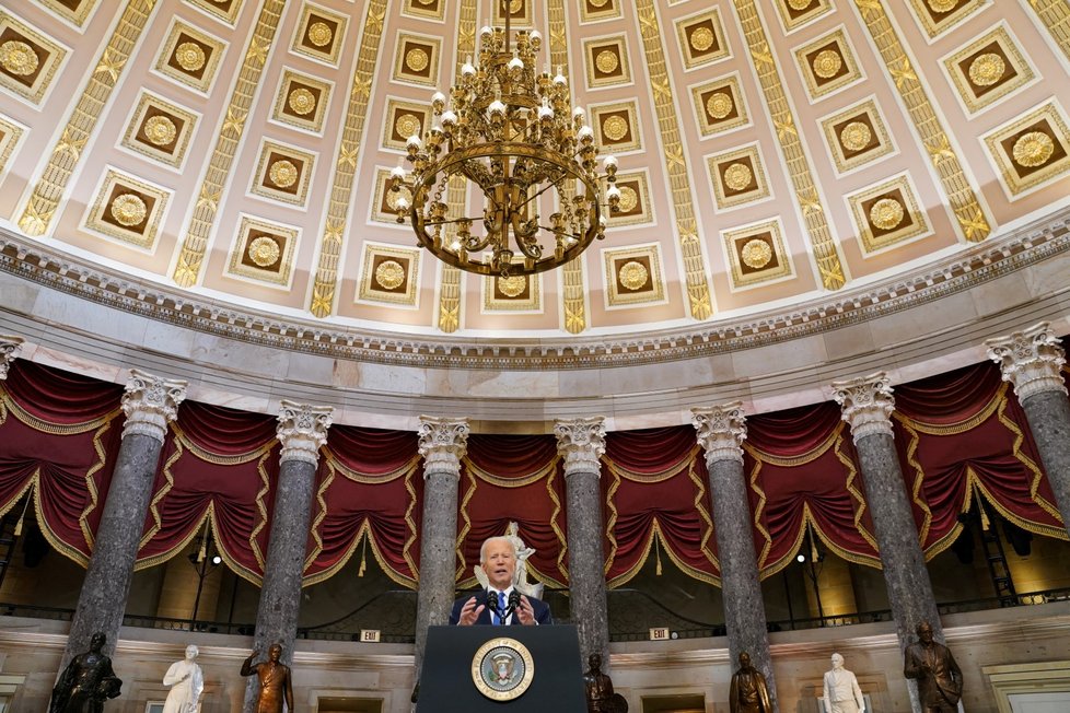 Americký prezident Joe Biden v Kapitolu. (6.1.2022)