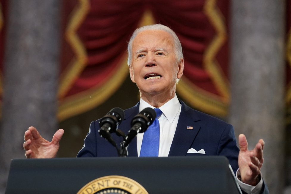 Americký prezident Joe Biden v Kapitolu. (6.1.2022)