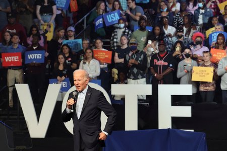 Prezident USA Biden na mítinku v Pensylvánii (6.11.2022)