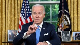 Prezident USA Joe Biden při projevu z oválné pracovny Bílého domu k dohodě o dluhovém stropu (2.6.2023)