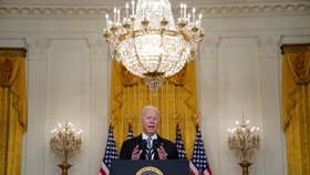 Joe Biden během projevu o situaci v Afghánistánu