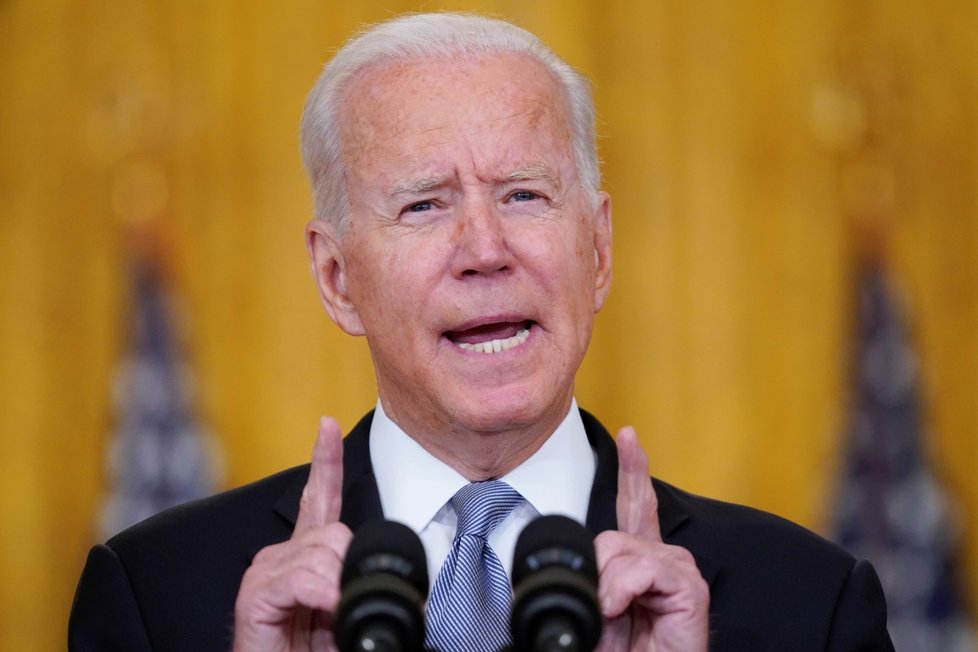 Joe Biden během projevu o situaci v Afghánistánu