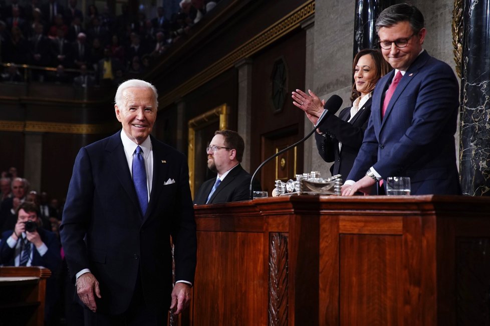 Prezident USA Joe Biden přednesl v Kongresu projev o stavu unie (7.3.2024).