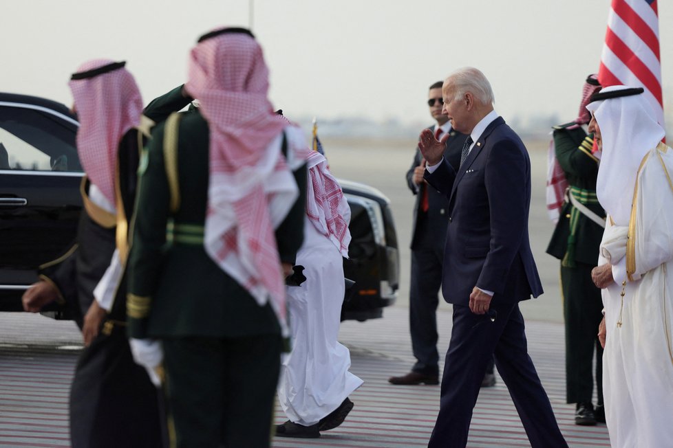 Americký prezident Joe Biden při návštěvě Saúdské Arábie (15.7.2022)