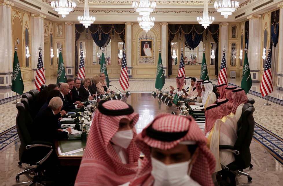 Americký prezident Joe Biden při návštěvě Saúdské Arábie (15.7.2022)
