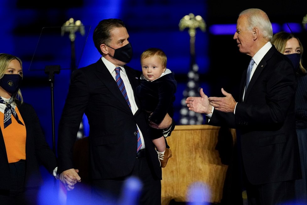 Hunter Biden se synkem gratuloval otci.