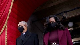 Bývalý prezident USA Barack Obama a jeho žena Michelle Obamová na inauguraci 46. prezidenta USA Joea Bidena (20. 1. 2021)