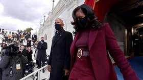 Bývalý prezident USA Barack Obama a jeho žena Michelle Obamová na inauguraci 46. prezidenta USA Joea Bidena (20. 1. 2021)