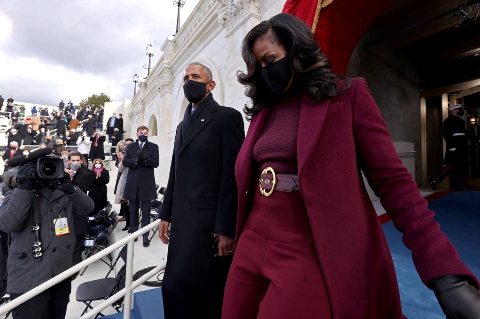 Bývalý prezident USA Barack Obama a jeho žena Michelle Obamová na inauguraci 46. prezidenta USA Joe Bidena (20. 1. 2021)