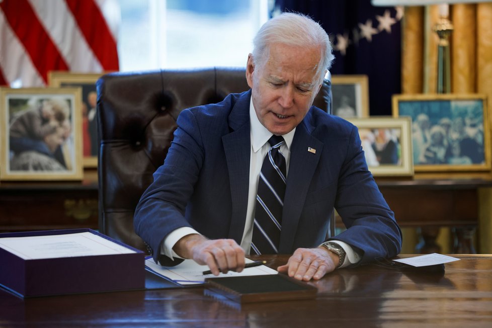 Americký prezident Joe Biden (11. 3. 2021)