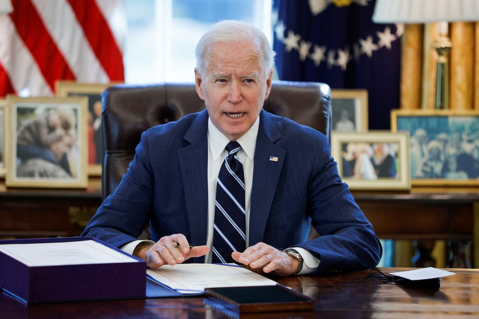 Americký prezident Joe Biden (11. 3. 2021)