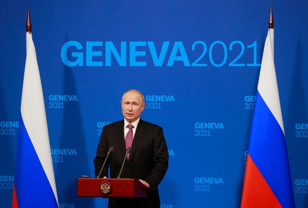 Ruský prezident Vladimir Putin po jednání se svým americkým protějškem Joem Bidenem