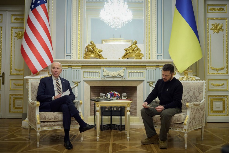 Americký prezident Joe Biden na návštěvě Kyjeva (20.2.2023)