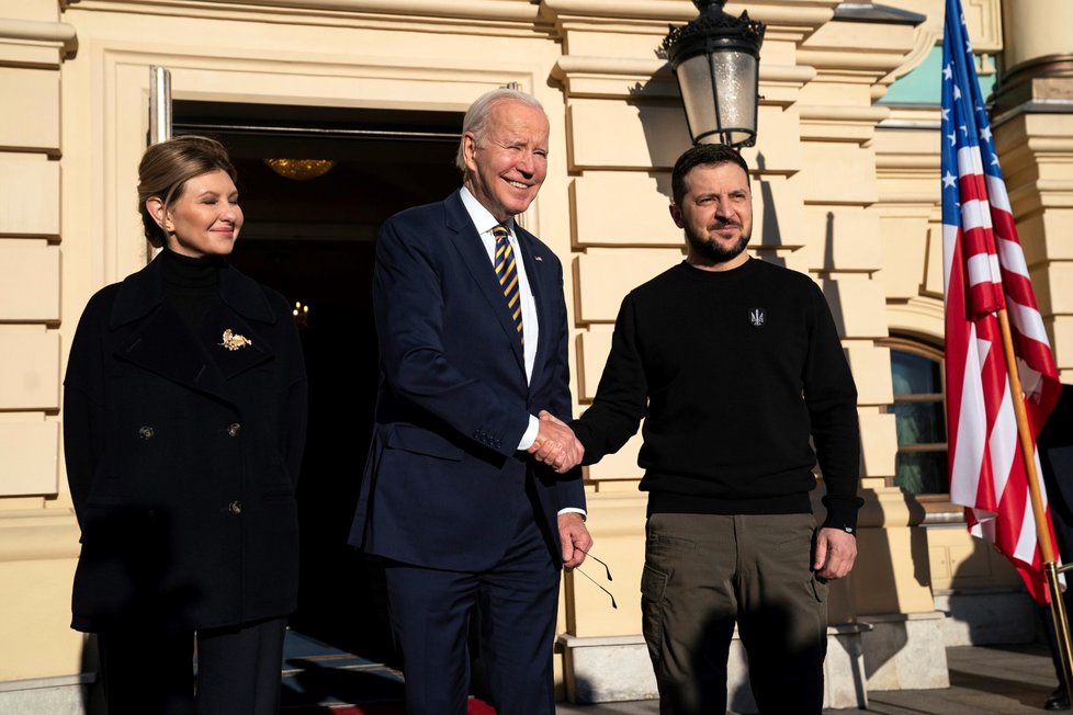 Americký prezident Joe Biden na návštěvě Kyjeva (20.2.2023)