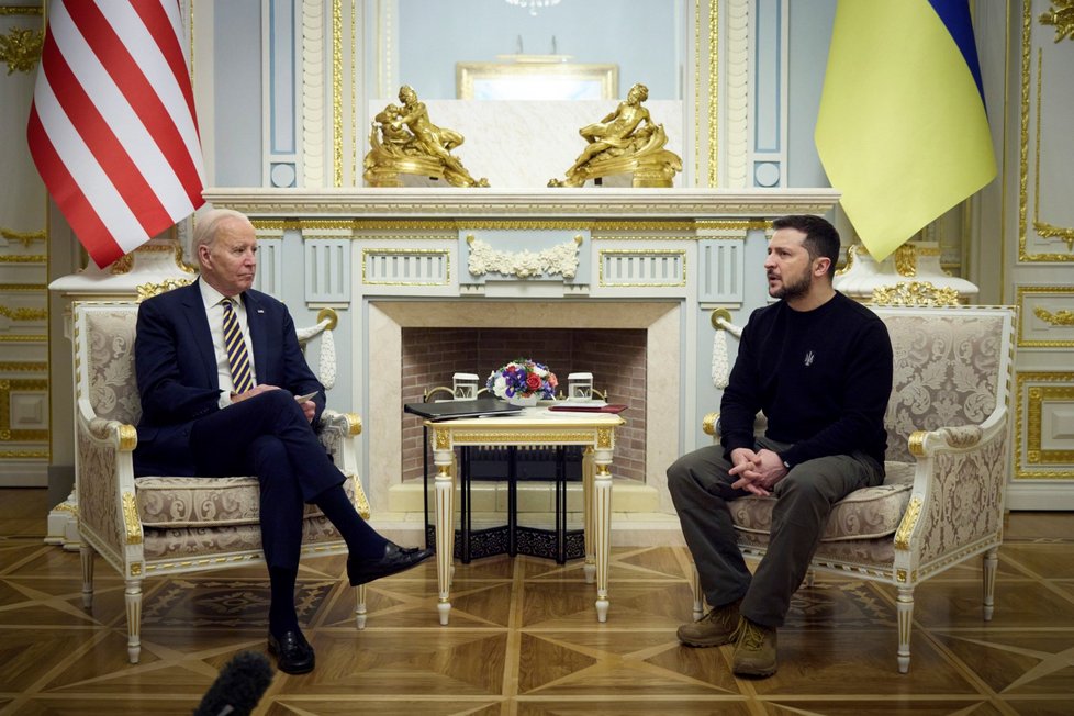 Americký prezident Joe Biden na návštěvě Kyjeva (20.2.2023)