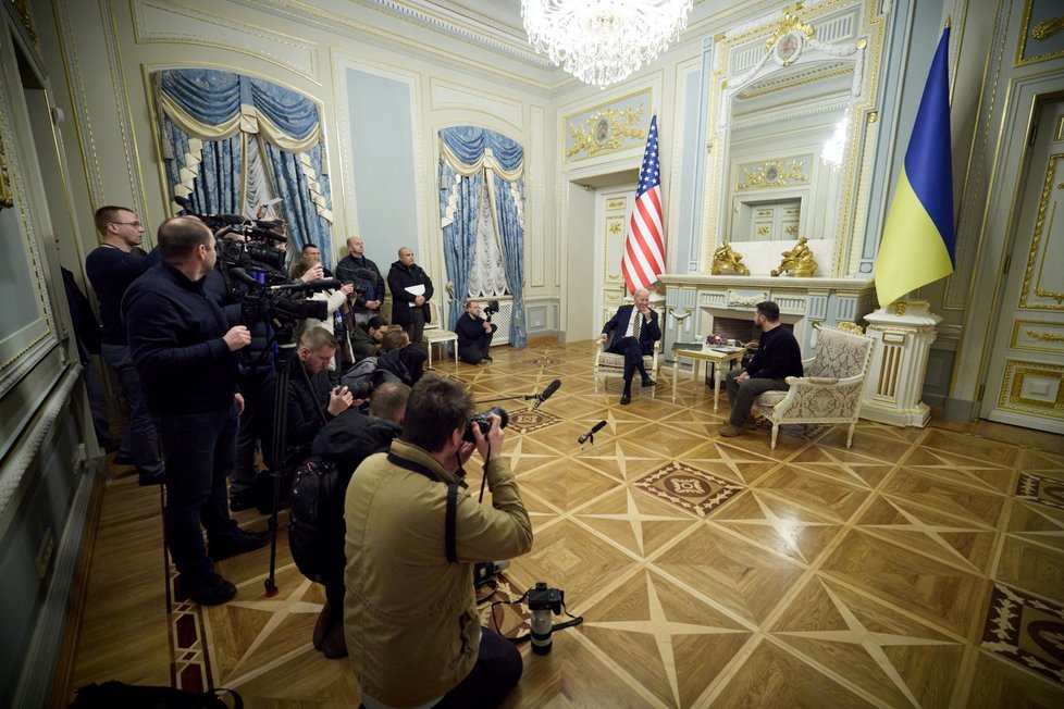 Americký prezident Joe Biden na návštěvě Kyjeva (20.2.2023)