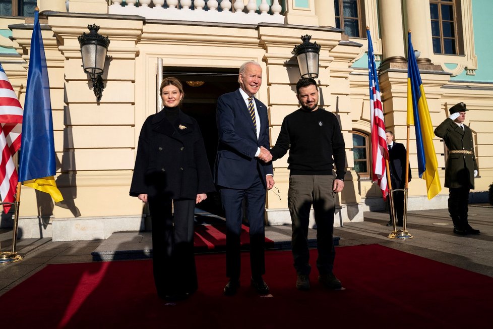 Americký prezident Joe Biden na návštěvě Kyjeva (20. 2. 2023)