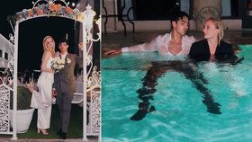 Hvězda Hry o trůny a zpěvák Jonas Brothers na výročí odhalili: Mokré svatební fotky!