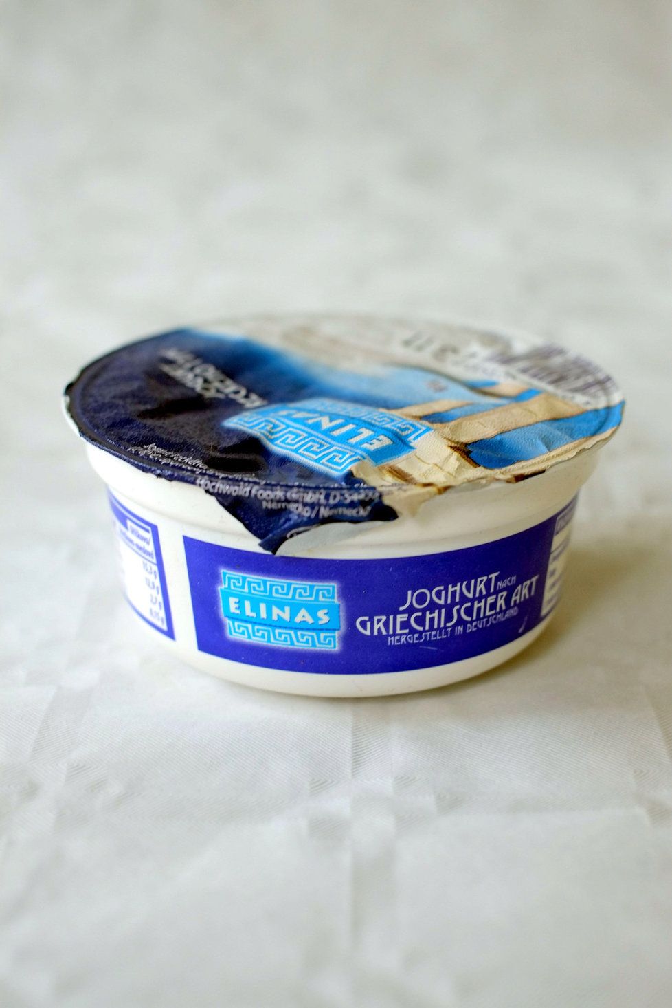 Elinas jogurt řeckého typu, skoro deset procent tuků, 4 gramy tuku ne sto gramech výrobku