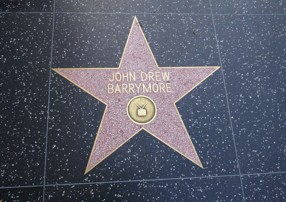 John Drew Barrymore má hvězdu na chodníku slávy v LA.