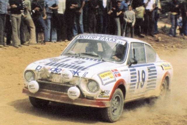 John Haugland za volantem Škody 130 RS na řecké Rallye Akropolis 1978.