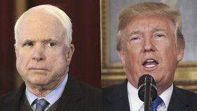 Senátor John McCain, který trpí mimořádně zhoubným nádorem mozku, se nechal slyšet, že na svém pohřbu nechce prezidenta Donalda Trumpa