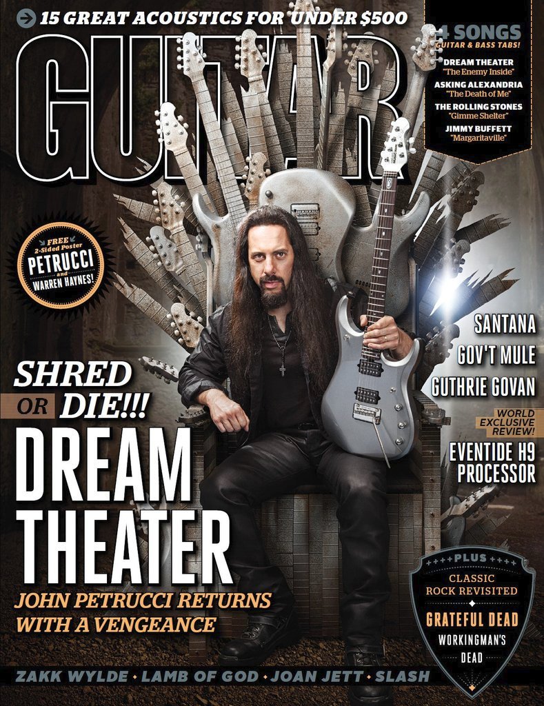 John Petrucci na obálce Guitar Worldu.