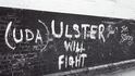 „Ulster bude bojovat!“ Podpis: UDA.