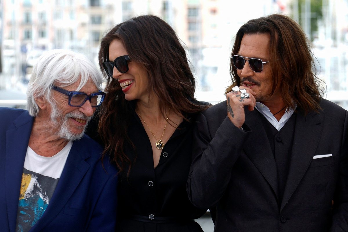 Johnny Depp a režisérka Maiwenn v Cannes