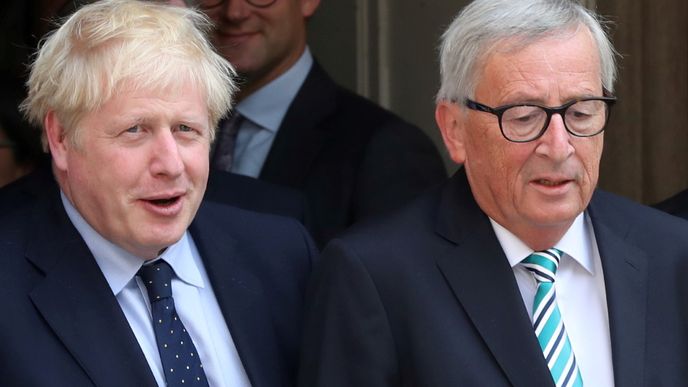 Britský premiér Boris Johnson a předseda Evropské komise Jean-Claude Juncker