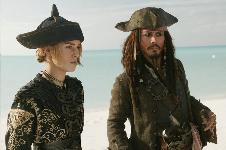 Johny Depp s Keirou Knightley v Pirátech z Karibiku