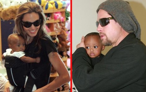 Angelina s Bradem v době, kdy malou Zaharu adoptovali.