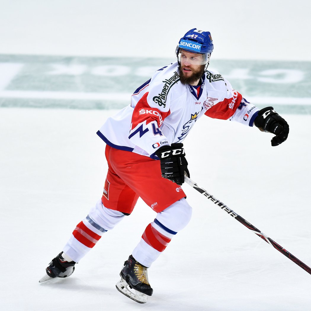 Český hokejový obránce Michal Jordán