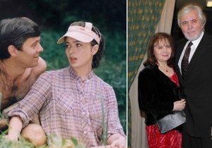 Manželé Josef Abrhám a Libuše Šafránková si spolu zahráli v komedii Svatební cesta do Jiljí