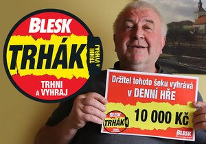 Josef Buchta (56) z Rašova na Brněnsku vyhrál v Denní hře Trháku 10 tisíc korun.