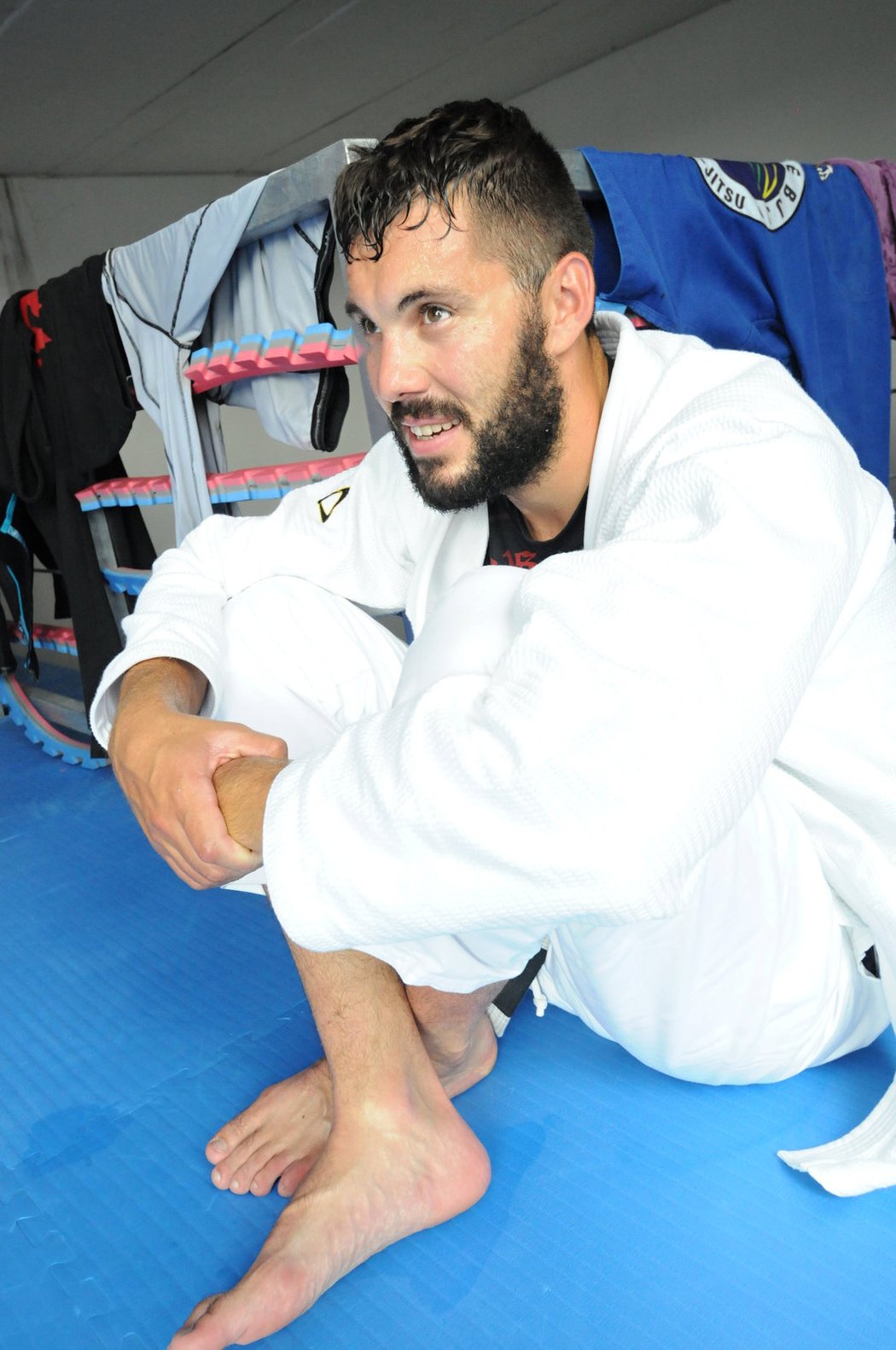 Český olympijský hrdina Josef Dostál po tréninku brazilského jiu jitsu