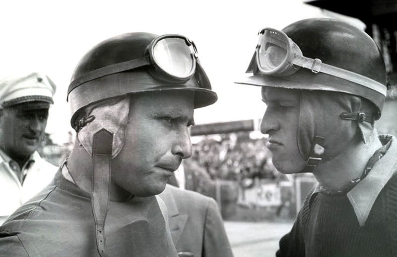 Monza 1956: Juan Manuel Fangio a Peter Collins