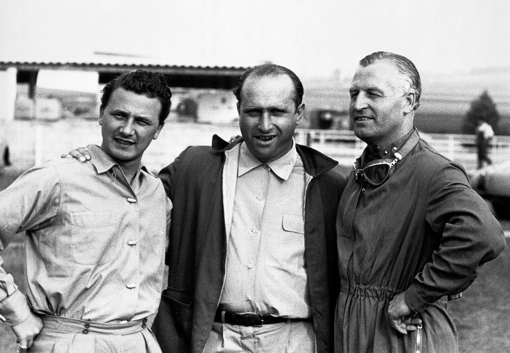 Hans Herrmann, Juan Manuel Fangio a Karl Kling (1954)