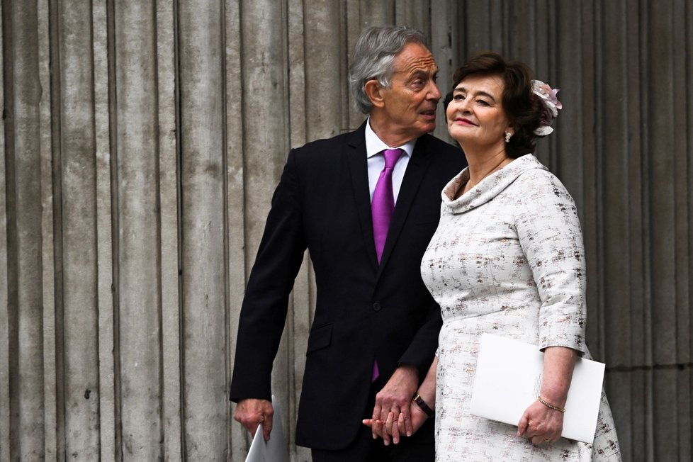 Oslavy jubilea královny ALžběty II.: Tony Blair s manželkou Cherrie