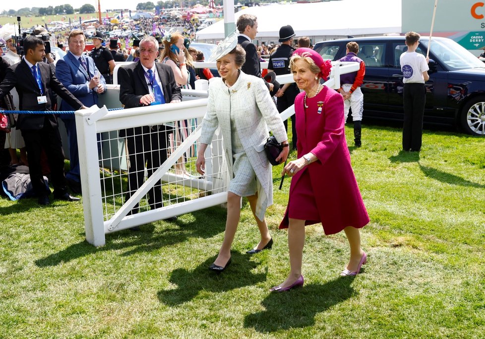 Třetí den oslav královnina jubilea: Princezna Anne na Epsom Derby