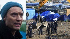 Jude Law navštívil džungli v Calais a migranti napadli jeho ochranku!