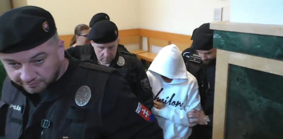 Policie přivádí Juditu k soudu.