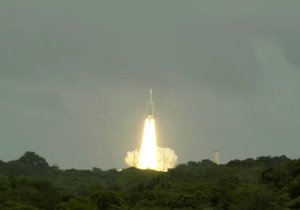 Start Ariane 5 se sondou Juice (14. 4. 2023).