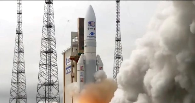 Start Ariane 5 se sondou Juice (14. 4. 2023).